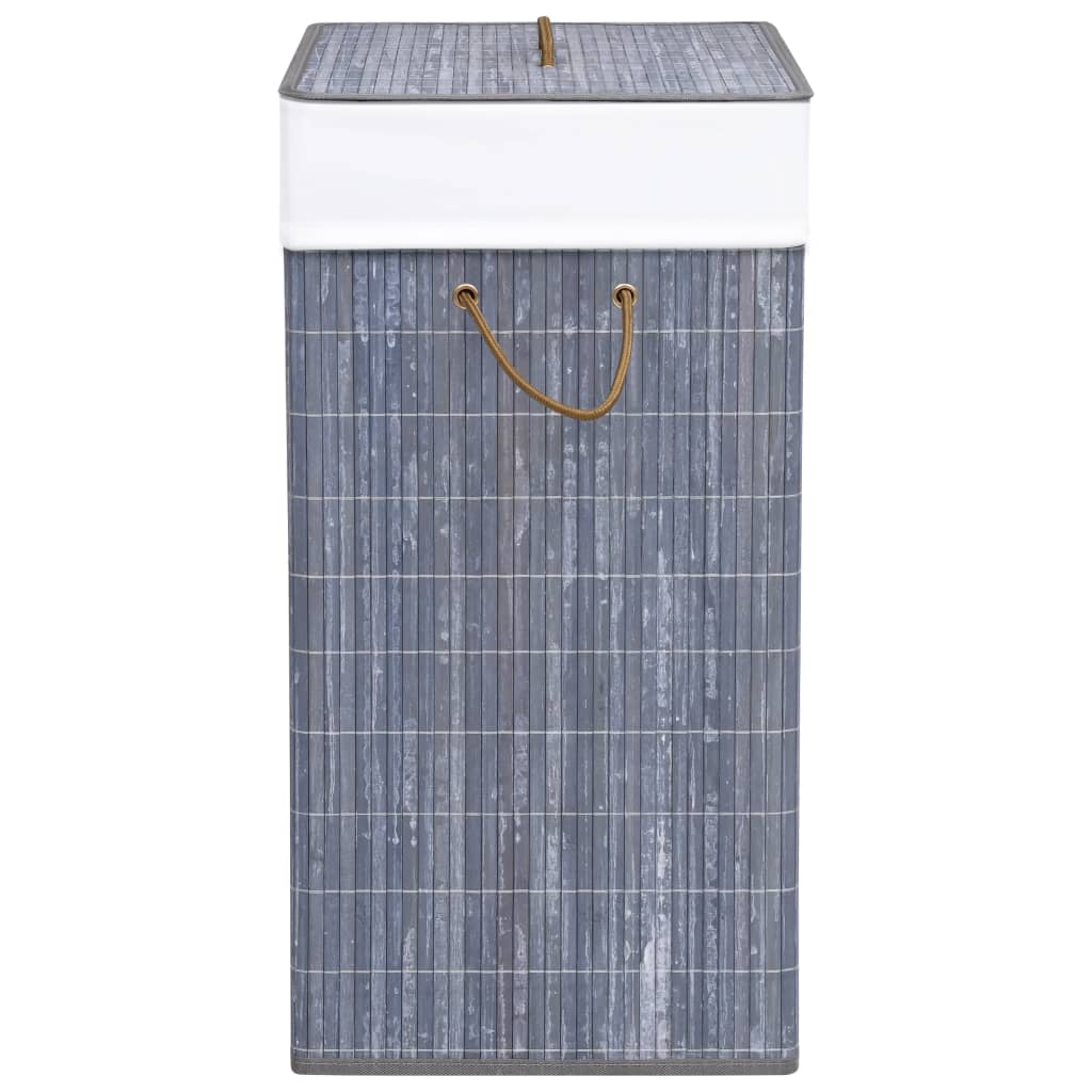 Bamboo Laundry Basket with Single Section Grey 83 L