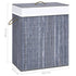 Bamboo Laundry Basket with Single Section Grey 83 L