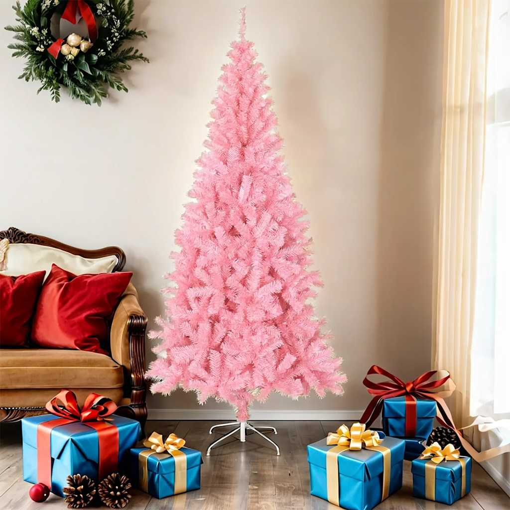 Artificial Christmas Tree with Stand Pink 180 cm PVC