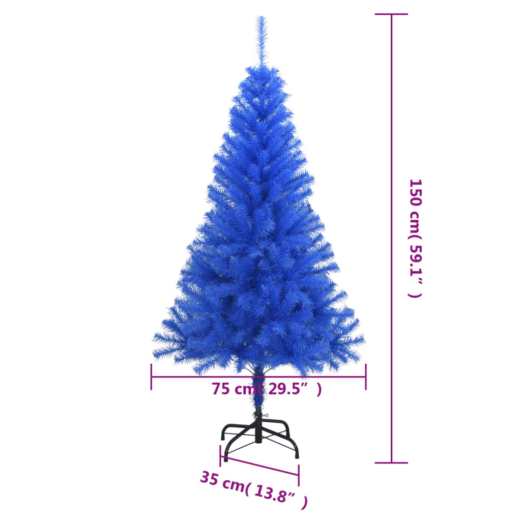 Artificial Christmas Tree with Stand Blue 150 cm PVC