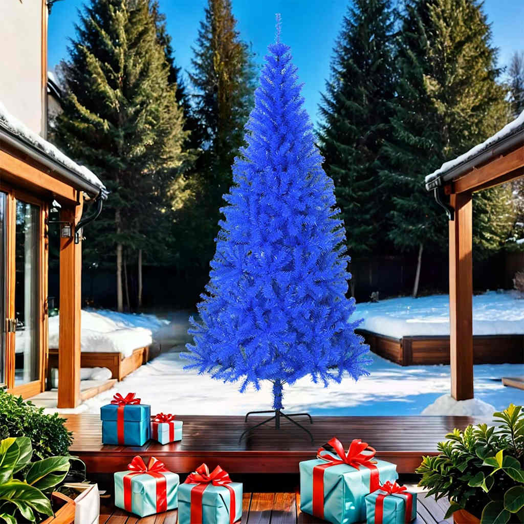 Artificial Christmas Tree with Stand Blue 210 cm PVC