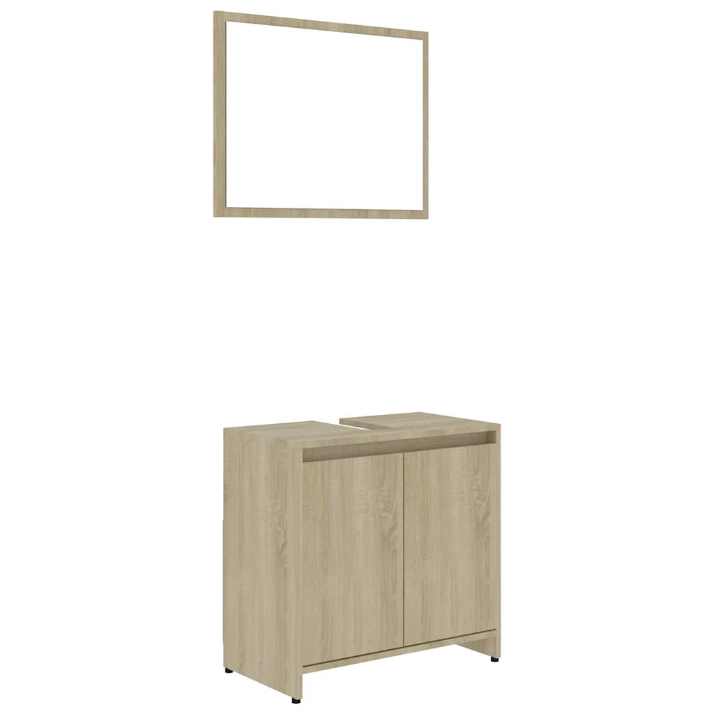 Bathroom Furniture Set Sonoma Oak Engineered Wood