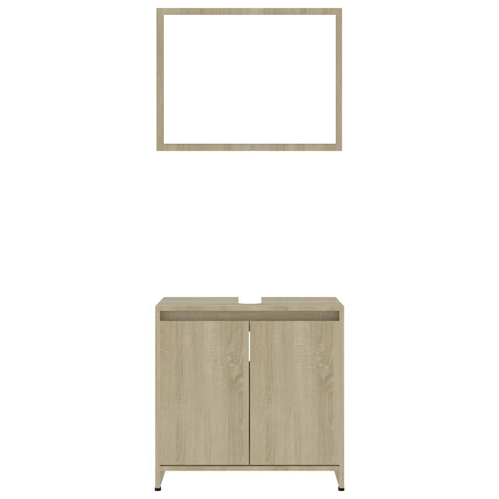 Bathroom Furniture Set Sonoma Oak Engineered Wood