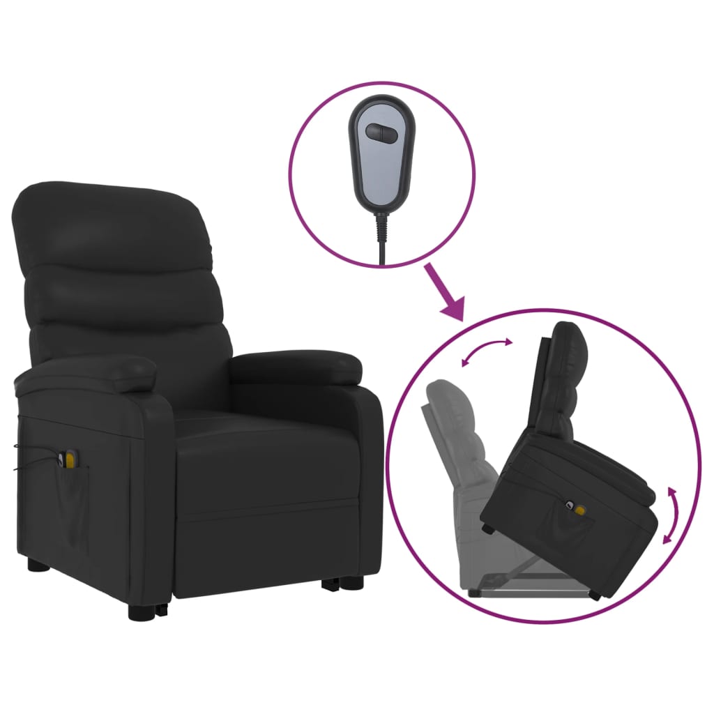 Stand up Massage Chair Black Faux Leather