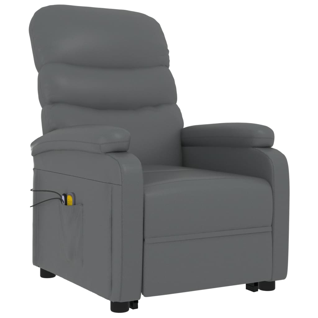 Stand up Massage Chair Anthracite Faux Leather