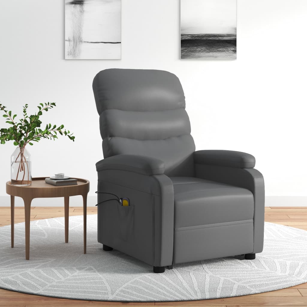 Stand up Massage Chair Anthracite Faux Leather