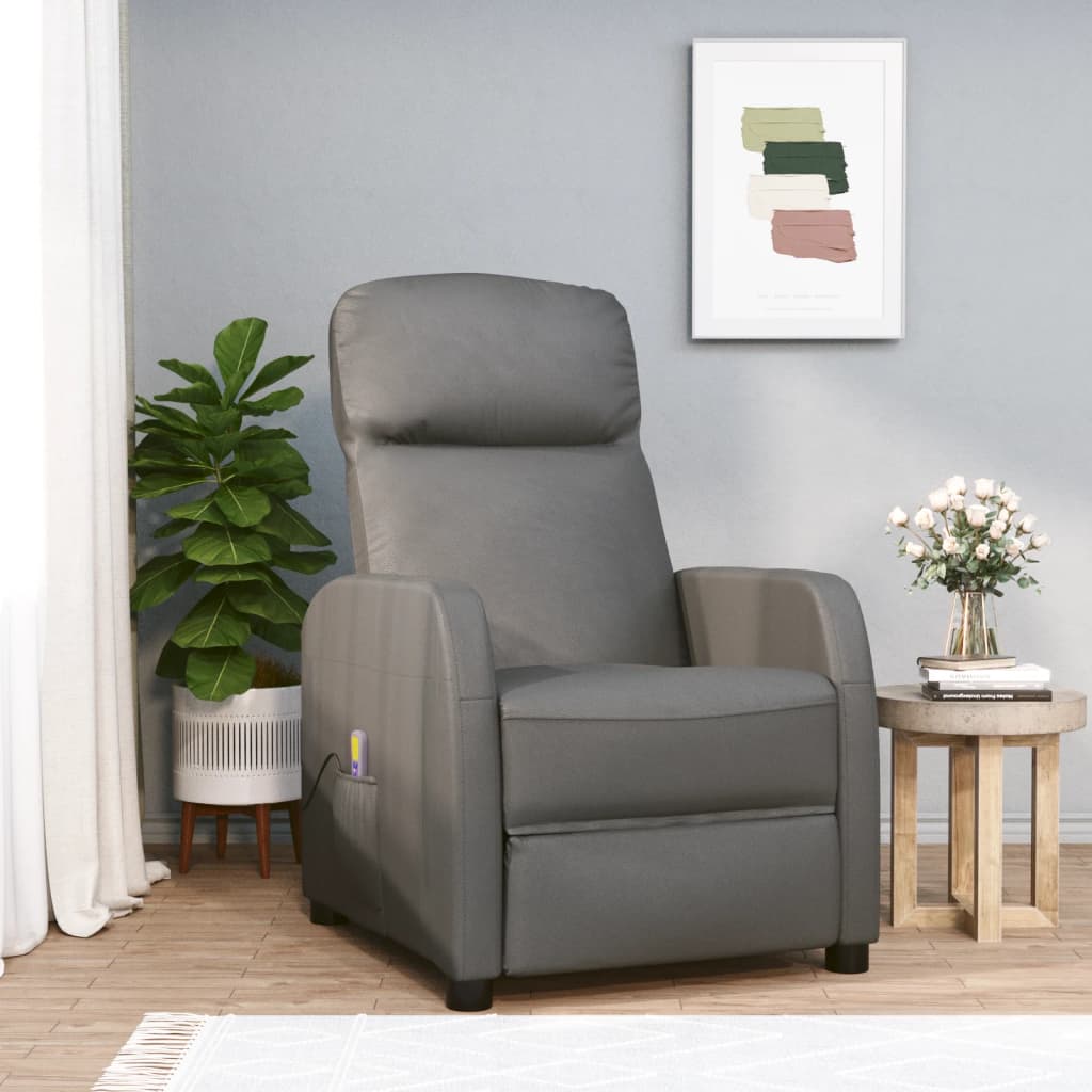 Massage Chair Anthracite Faux Leather