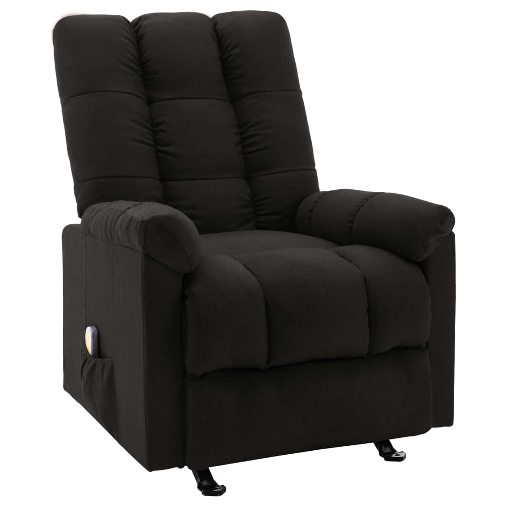 Massage Reclining Chair Black Fabric