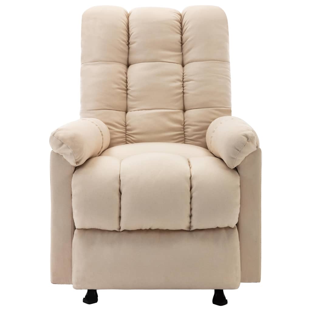 Massage Reclining Chair Cream Fabric