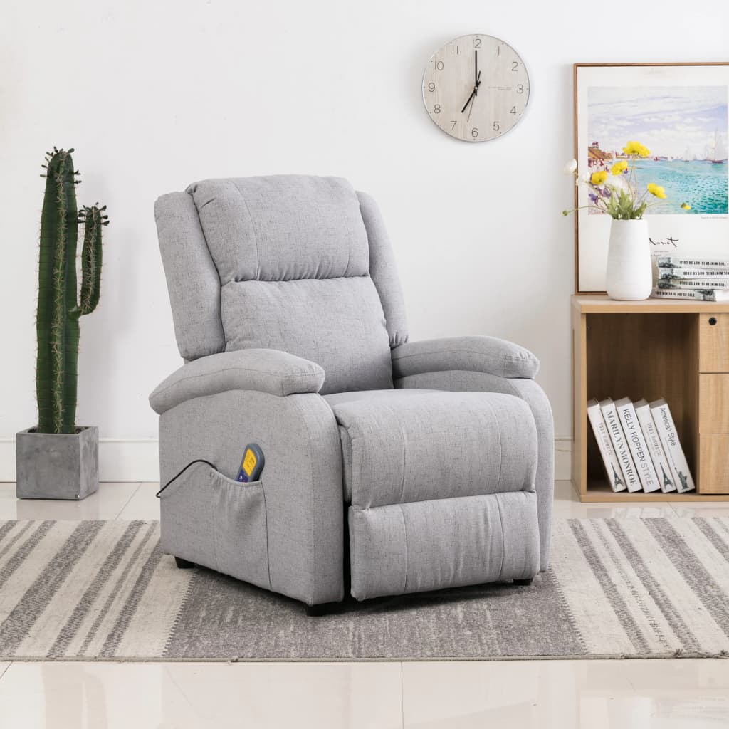 Massage Chair Light Grey Fabric