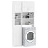 Washing Machine Cabinet Set White Engineered Wood