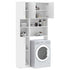 Washing Machine Cabinet Set White Engineered Wood