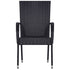 Stackable Outdoor Chairs 4 pcs Poly Rattan Black