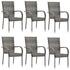 Stackable Outdoor Chairs 6 pcs Grey Poly Rattan