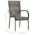 Stackable Outdoor Chairs 6 pcs Grey Poly Rattan