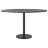 Table Top Black Ø70x0.8 cm Tempered Glass with Marble Design