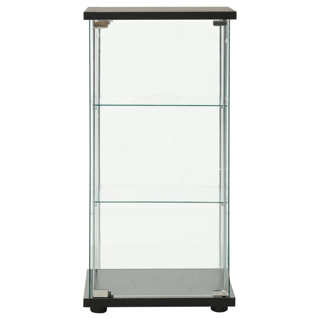 Storage Cabinet Tempered Glass Black