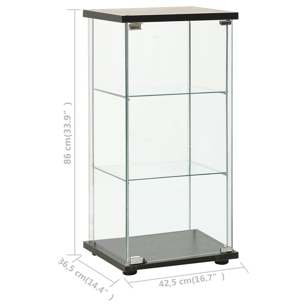 Storage Cabinet Tempered Glass Black