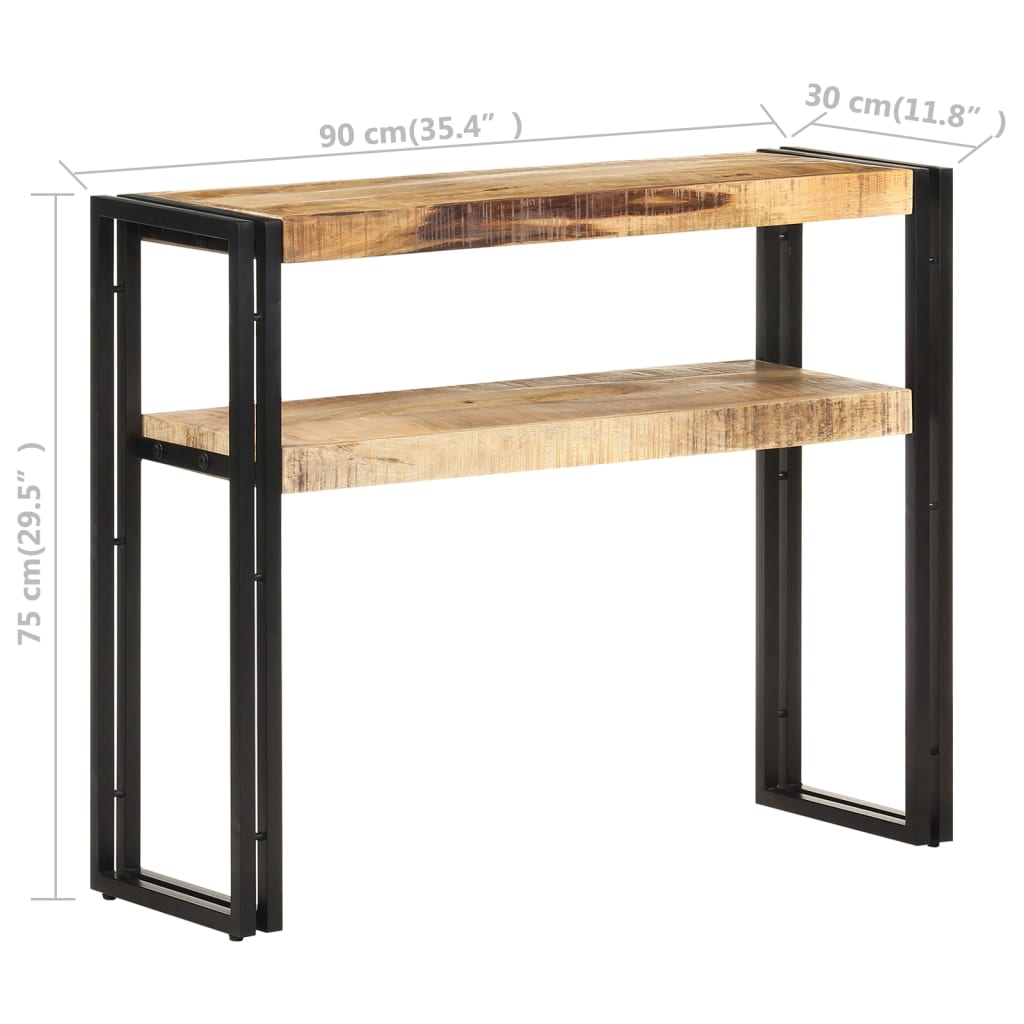 Console Table 90x30x75 cm Rough Mango Wood