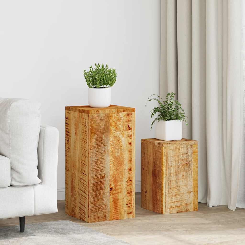 Plant Stands 2 pcs Solid Mango Wood