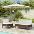 Garden Chairs 3 pcs with Cushions Poly Rattan Brown