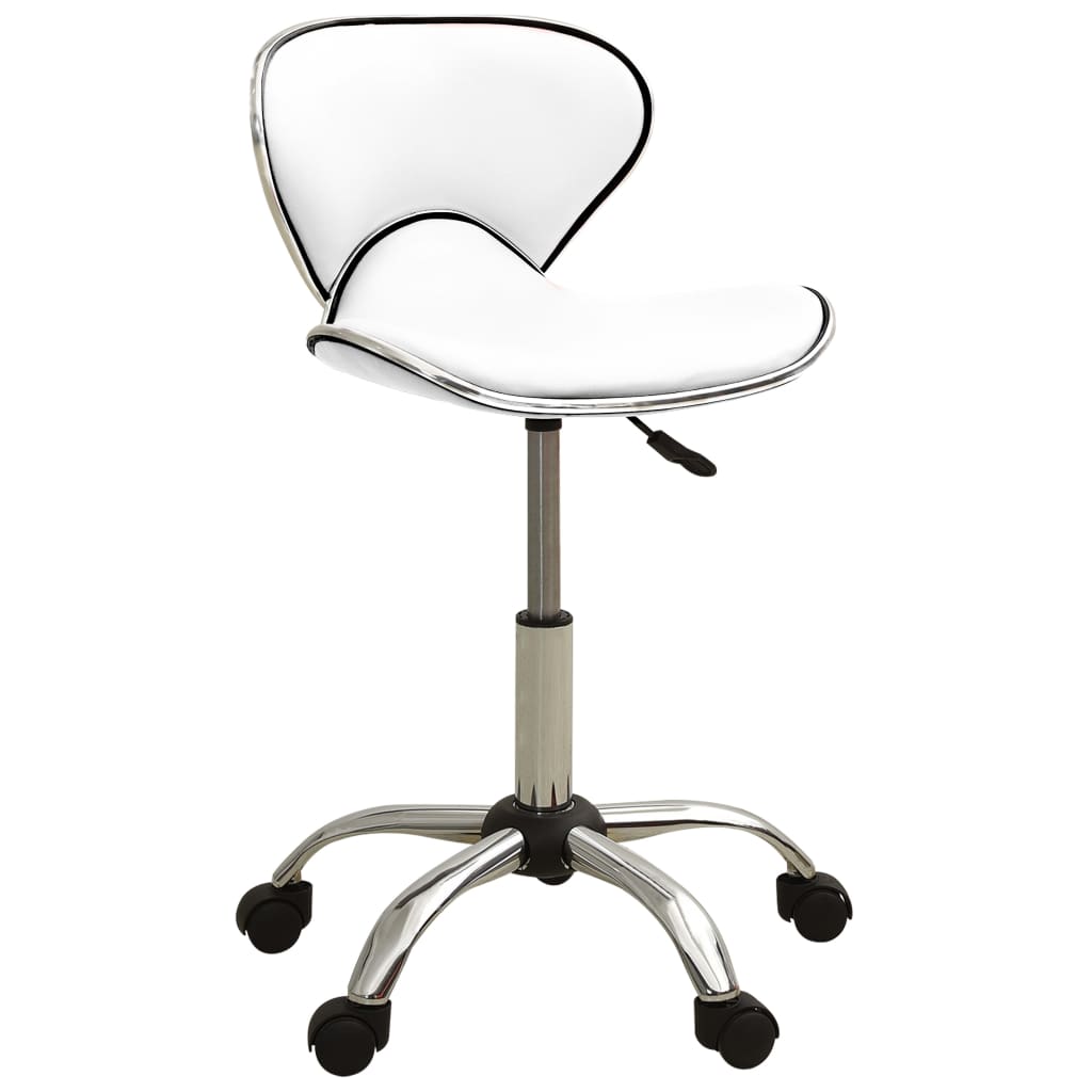 Salon Spa Stool White Faux Leather