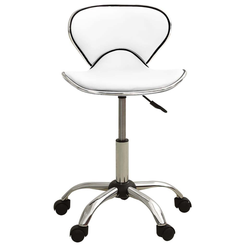 Salon Spa Stool White Faux Leather