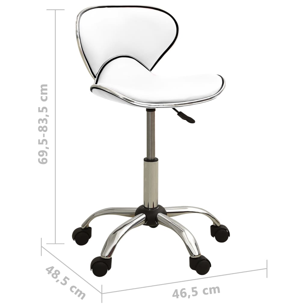 Salon Spa Stool White Faux Leather