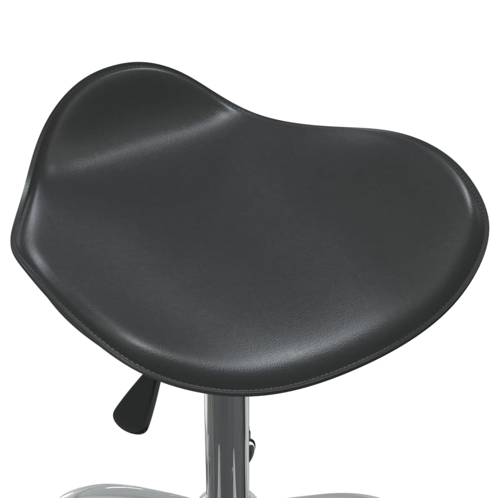 Salon Spa Stool Black Faux Leather