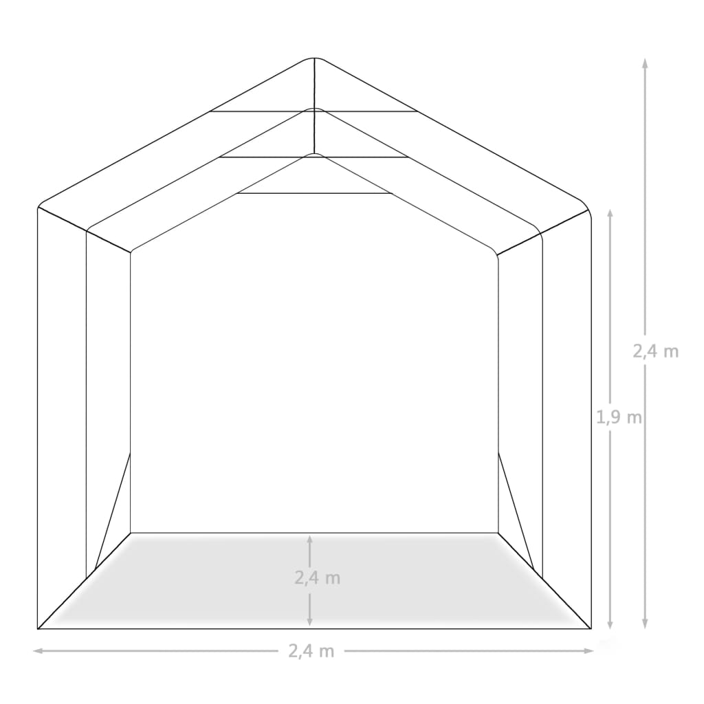 Garage Tent PVC 2.4x2.4 m Green