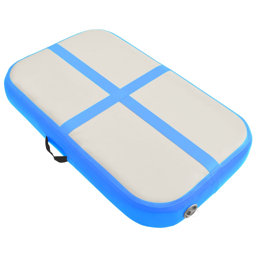 Inflatable Gymnastics Mat with Pump 60x100x10 cm PVC Blue