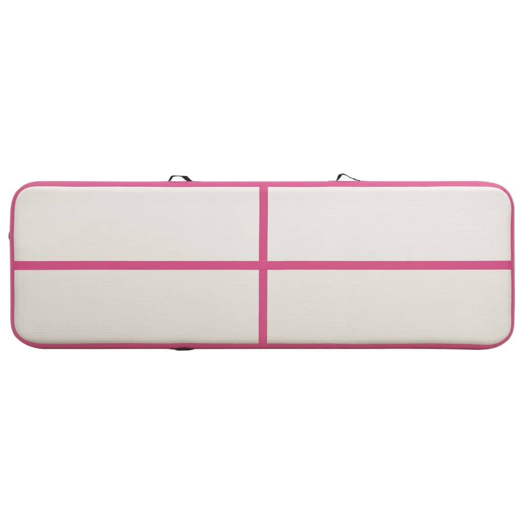 Inflatable Gymnastics Mat with Pump 300x100x15 cm PVC Pink