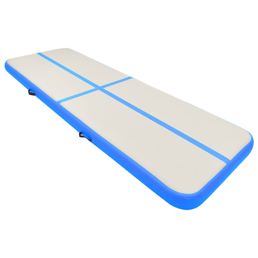 Inflatable Gymnastics Mat with Pump 300x100x15 cm PVC Blue