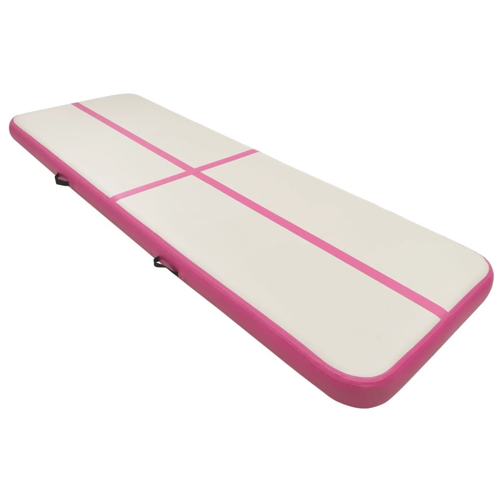 Inflatable Gymnastics Mat with Pump 400x100x15 cm PVC Pink