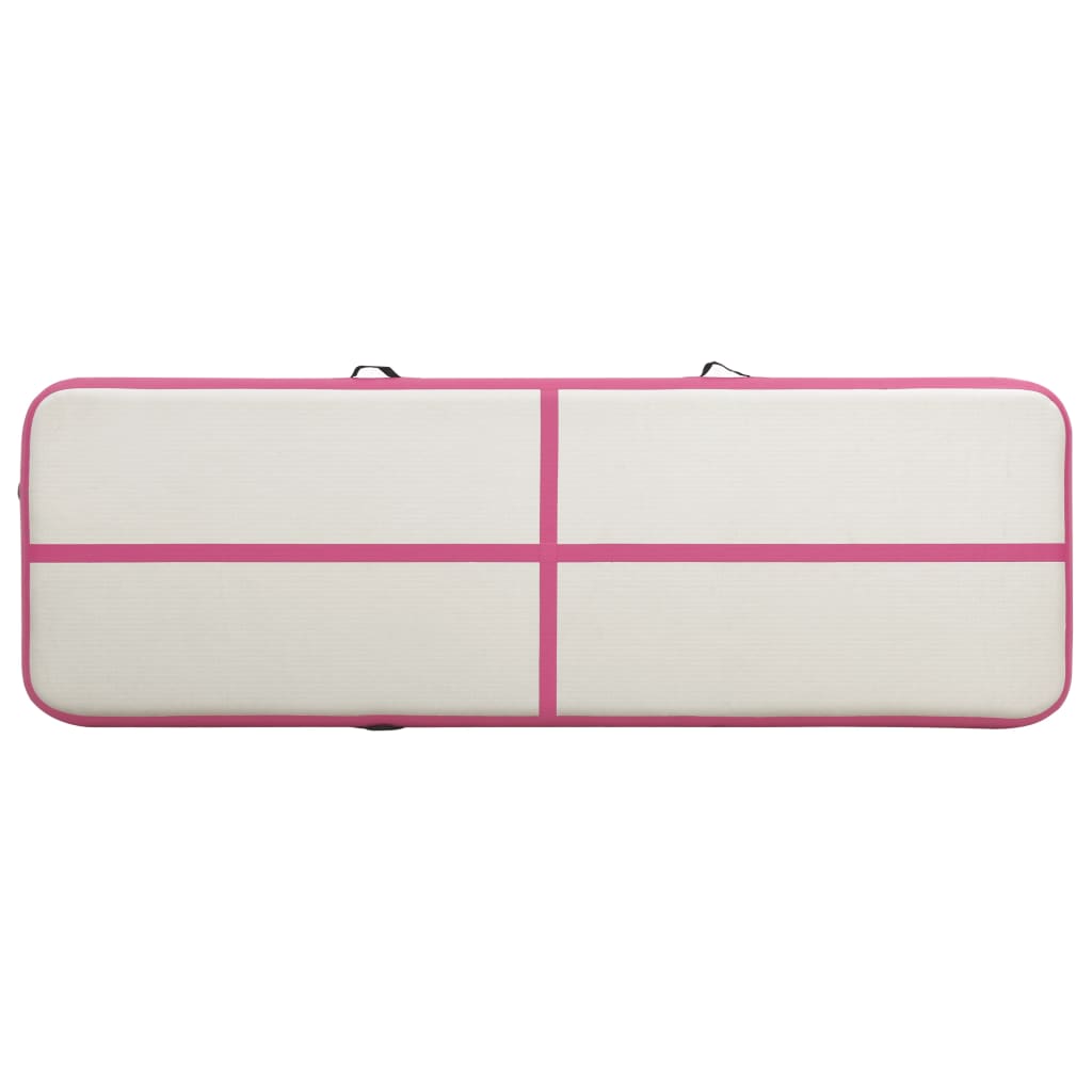 Inflatable Gymnastics Mat with Pump 400x100x20 cm PVC Pink