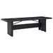 Garden Table Black 240x90x74 cm Poly Rattan and Glass