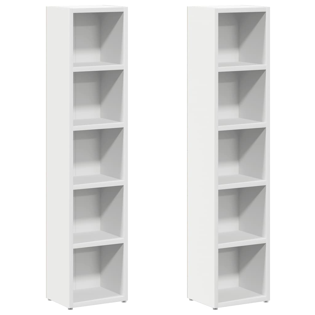 CD Cabinets 2 pcs White 21x16x93.5 cm Engineered Wood