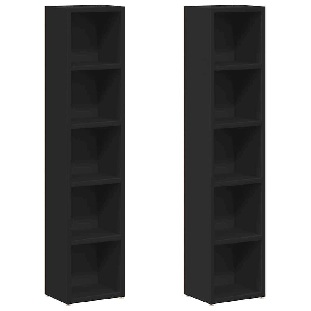 CD Cabinets 2 pcs Black 21x16x93.5 cm Engineered Wood