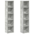 CD Cabinets 2 pcs Concrete Grey 21x16x93.5 cm Engineered Wood