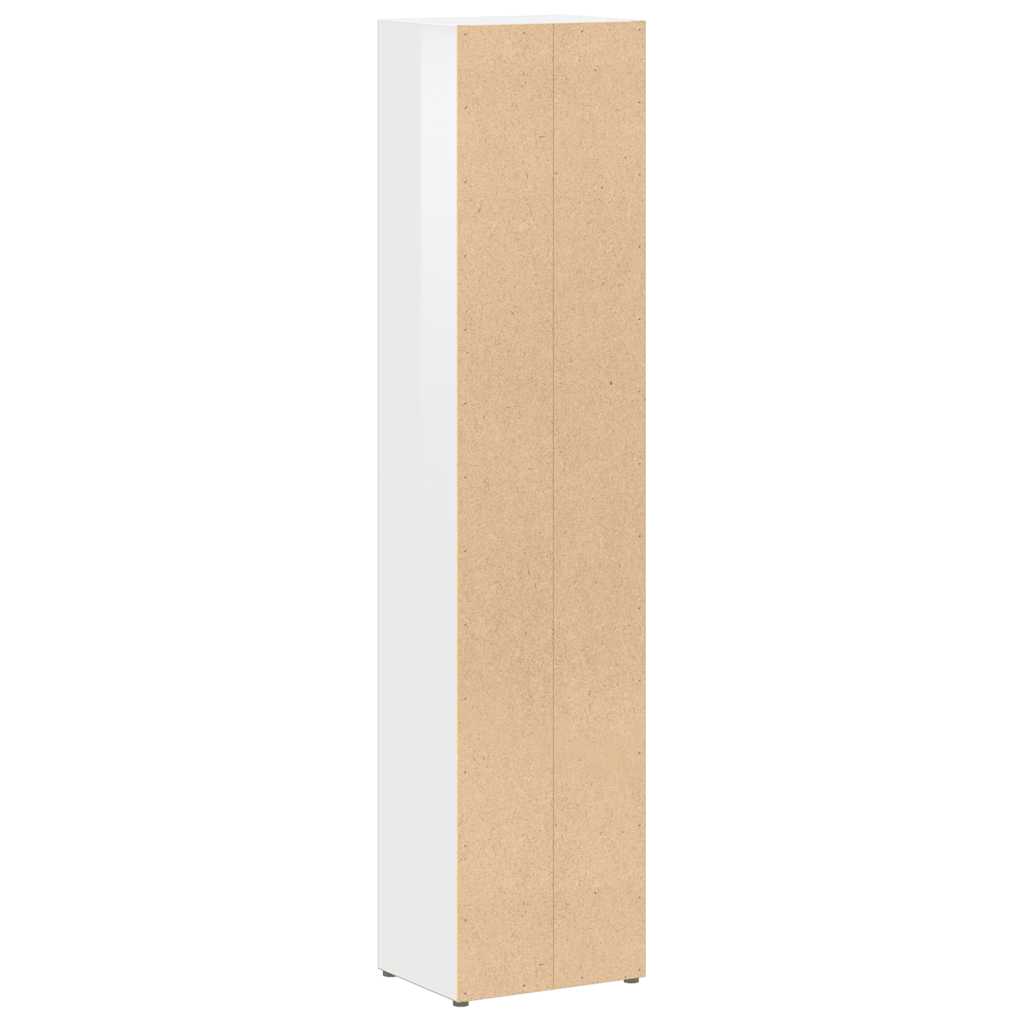 CD Cabinets 2 pcs High Gloss White 21x16x93.5 cm Engineered Wood