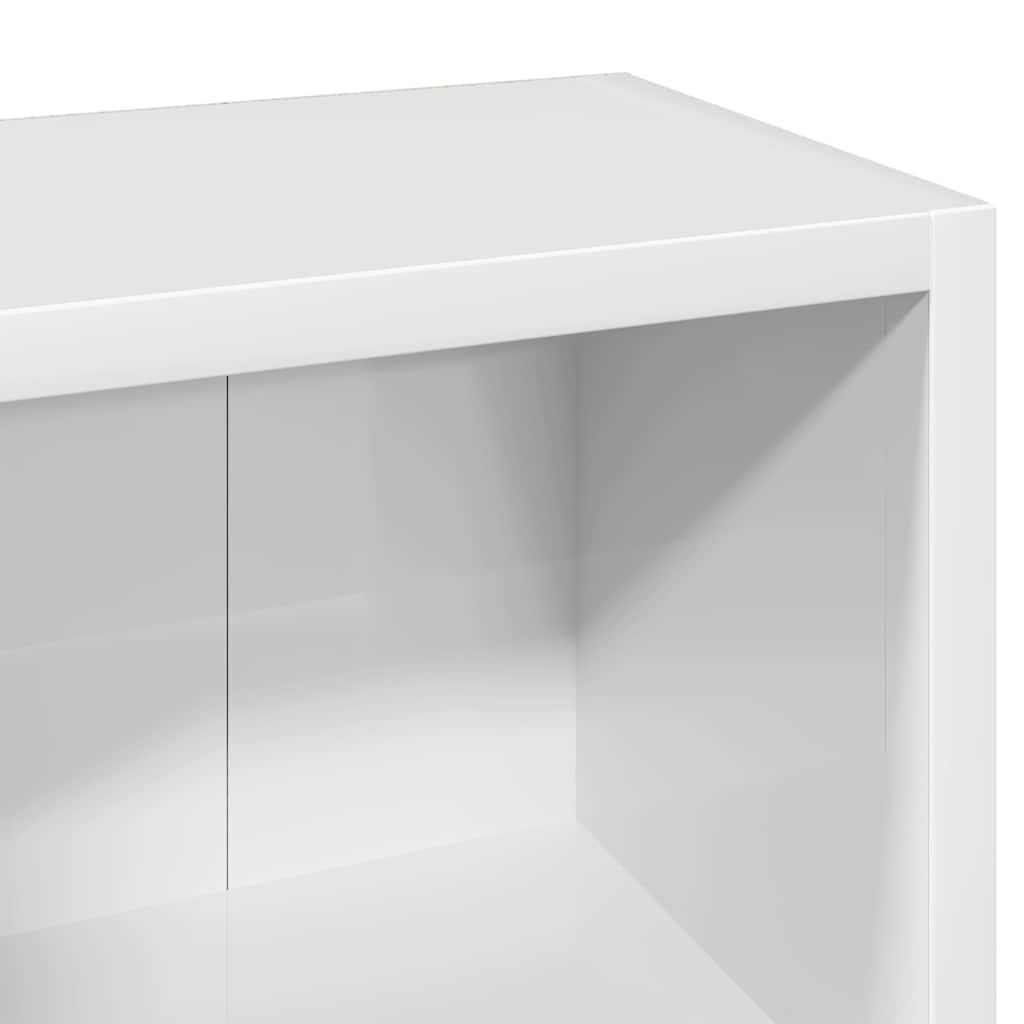 CD Cabinets 2 pcs High Gloss White 21x16x93.5 cm Engineered Wood