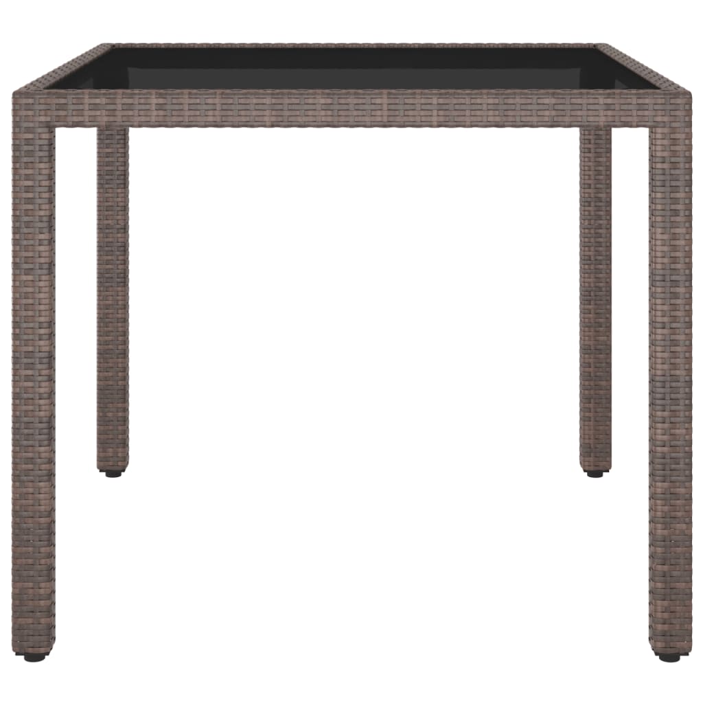 Garden Table Brown 90x90x75 cm Poly Rattan