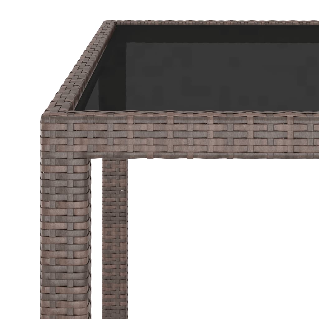 Garden Table Brown 90x90x75 cm Poly Rattan