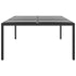 Garden Table 200x150x75 cm Tempered Glass and Poly Rattan Black