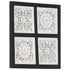 Hand-Carved Wall Panel MDF 40x40x1.5 cm Black and White