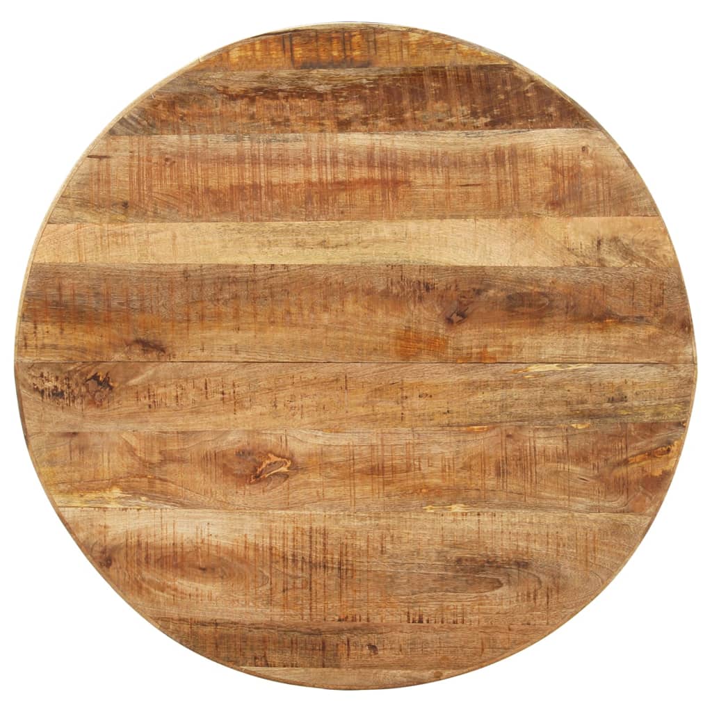 Dining Table Round 100x100x75 cm Rough Mango Wood