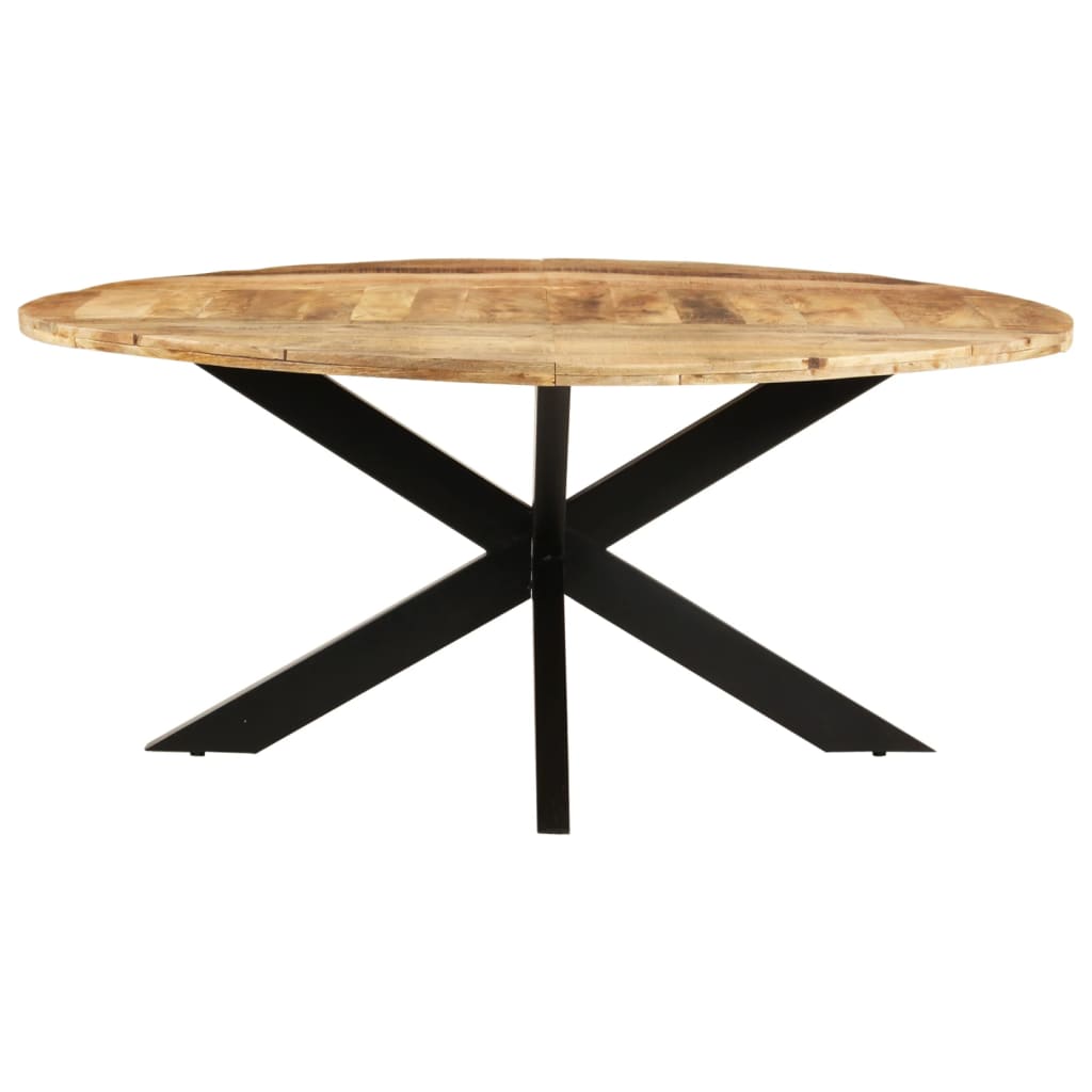 Dining Table Round 175x75 cm Rough Mango Wood