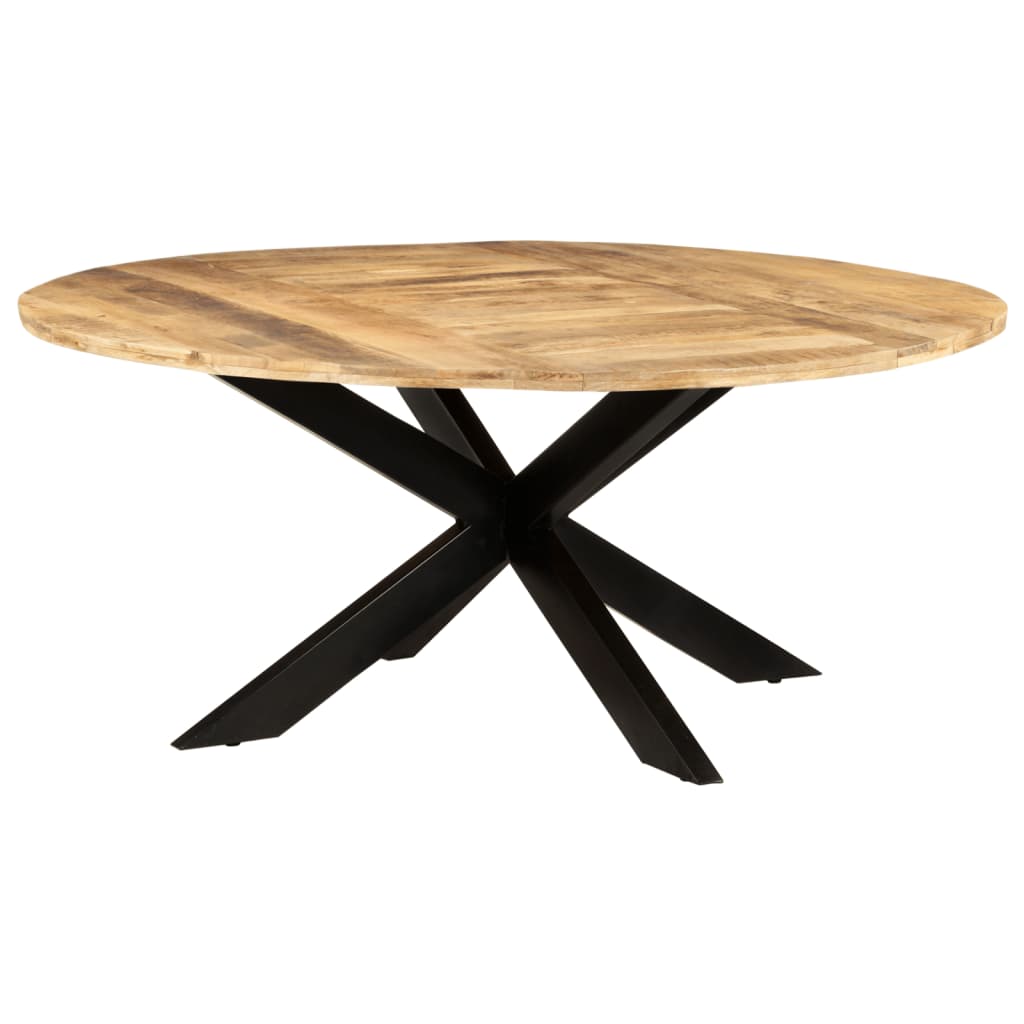 Dining Table Round 175x75 cm Rough Mango Wood