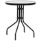 Garden Table Black Ø60x70 cm Steel