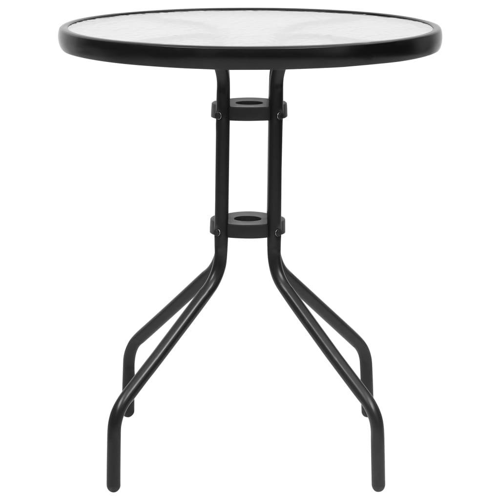 Garden Table Black Ø60x70 cm Steel